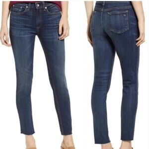 Rag & Bone Ankle Skinny Raw Hem Jeans in Franklin Wash 26